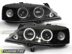 FARI ANTERIORI HEADLIGHTS OPEL ASTRA G 09.97-02.04 ANGEL EYES BLACK - Imagen 1 de 1