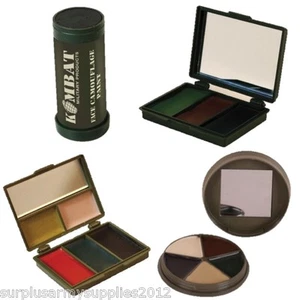 ARMY CAMO CREAM GREEN BROWN BLACK MTP WW1 WW2 FACE PAINT FANCY DRESS COSTUME - Picture 1 of 4