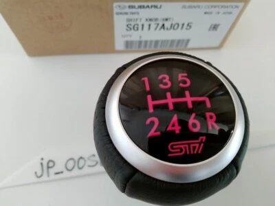 Subaru Genuine OEM SG117AJ015 Leather 6-Speed Shift Knob WRX STI GRB GVB GVF - Image 1 of 4