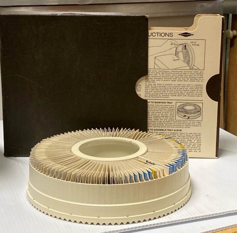 1964 VTG-GAF Sawyer's Rotatory Slide Tray Fits 100 Slides w/Box and 95 Slides - Image 1 of 4