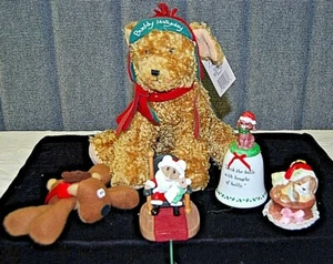 Christmas Animals Bear, Dogs, Cat, Mouse Lot of 5 Pieces X493 - Imagen 1 de 12