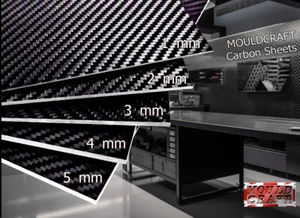 Mouldcraft Genuine Carbon fibre Sheets Gloss or Matte finish 1mm, 2mm, 3mm, 4mm - Picture 1 of 6