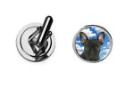 French Bulldog Puppy code74 DOME Silver Pair Of Cufflinks Gift Wedding Suit