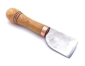 Cuchillo de cuero cuchillo de corte cuchillo de borde con mango de madera. Cuero que funciona. - Imagen 1 de 16