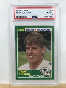 1989 Score Troy Aikman Dallas Cowboys #270 Rookie Football Card PSA 6 EX-MT - Picture 1 of 2