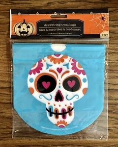 Halloween Treat Bags Sugar Skull Drawstring Party Favor Bags 15ct - Picture 1 of 2