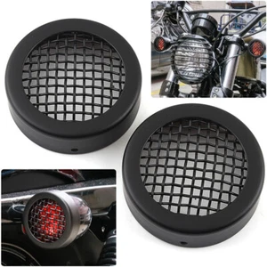 2PCS Black Turn Signal Light Lens Grill Cover For Harley Sportster XL883 XL1200 - Bild 1 von 12
