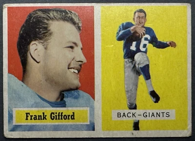 1957 Topps Frank Gifford #88 New York Giants sin pliegues Foto 1 de 2