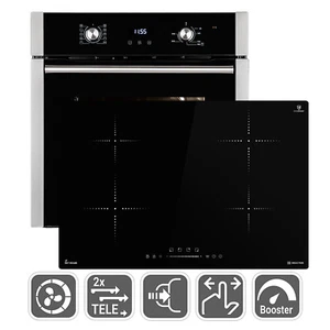Autarkes Herdset: 60cm Einbaubackofen + 77cm Induktionskochfeld Grill Umluft - Bild 1 von 12