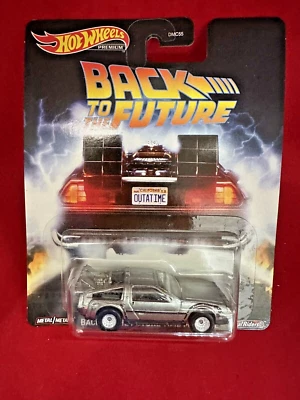 NEW HotWheels 2019Premium Back to the Future Car, Metal Lunch Box & Tech Sticker - Image 1 of 4