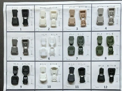 Extremos de bloqueo de plástico, cordón de tracción de cremallera Paracord zapato táctico militar Foto 1 de 4