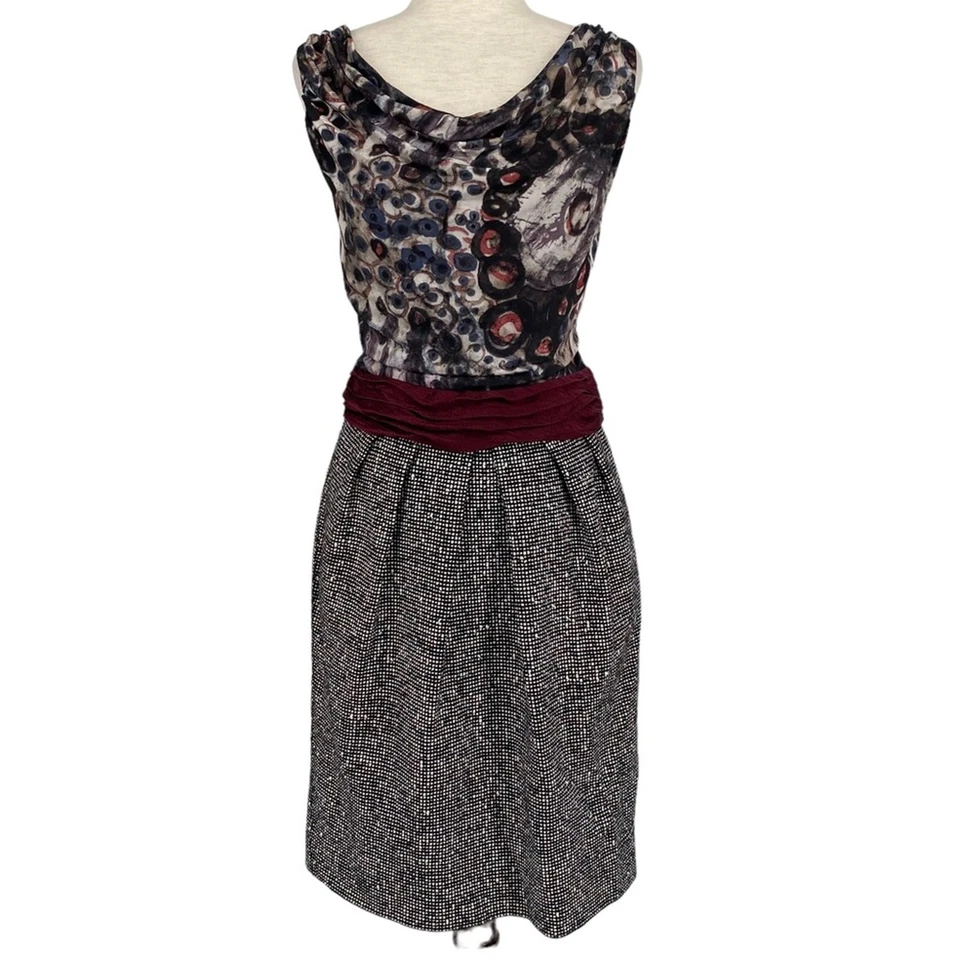 RACHEL ROY NEW YORK Sleeveless Drop Neck Sheath Dress Size 8 Career Silk Wool - Image 1 of 4