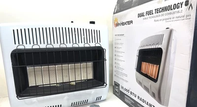 Calentador de espacio de gas natural o propano radiante sin ventilación Mr.Heater 30.000 BTU *USADO Foto 1 de 3
