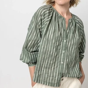 LILLA P Raglanbluse mit Knöpfen und Raffung - Bild 1 von 6