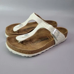 Birkenstock Donna Giza Magic Snake Glitter Bianco Birko-Flor Taglia 7 EU 38 - Foto 1 di 11