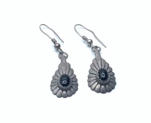 Southwest 925 Sterlingsilber schwarzer Onyx kleine Ohrhänger Ohrhänger - Bild 1 von 6