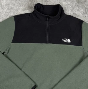 The North Face Sweater Mens Small Green Black Fleece Pullover Gorpcore 1/4 Zip - Picture 1 of 8
