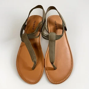 Torrid T-Strap Sandal Olive Army Green Women’s Size 10WW - Picture 1 of 6