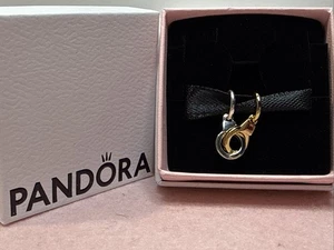 241A NIB AUTH PANDORA SS/14K GP TWO TONE OPENABLE CUFFS CHARM #763435C00 RETIRED - Picture 1 of 7