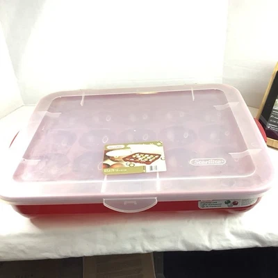 Sterlite Christmas Ornament Case Plastic Storage Tote For 20 Holiday Ornaments - Image 1 of 4