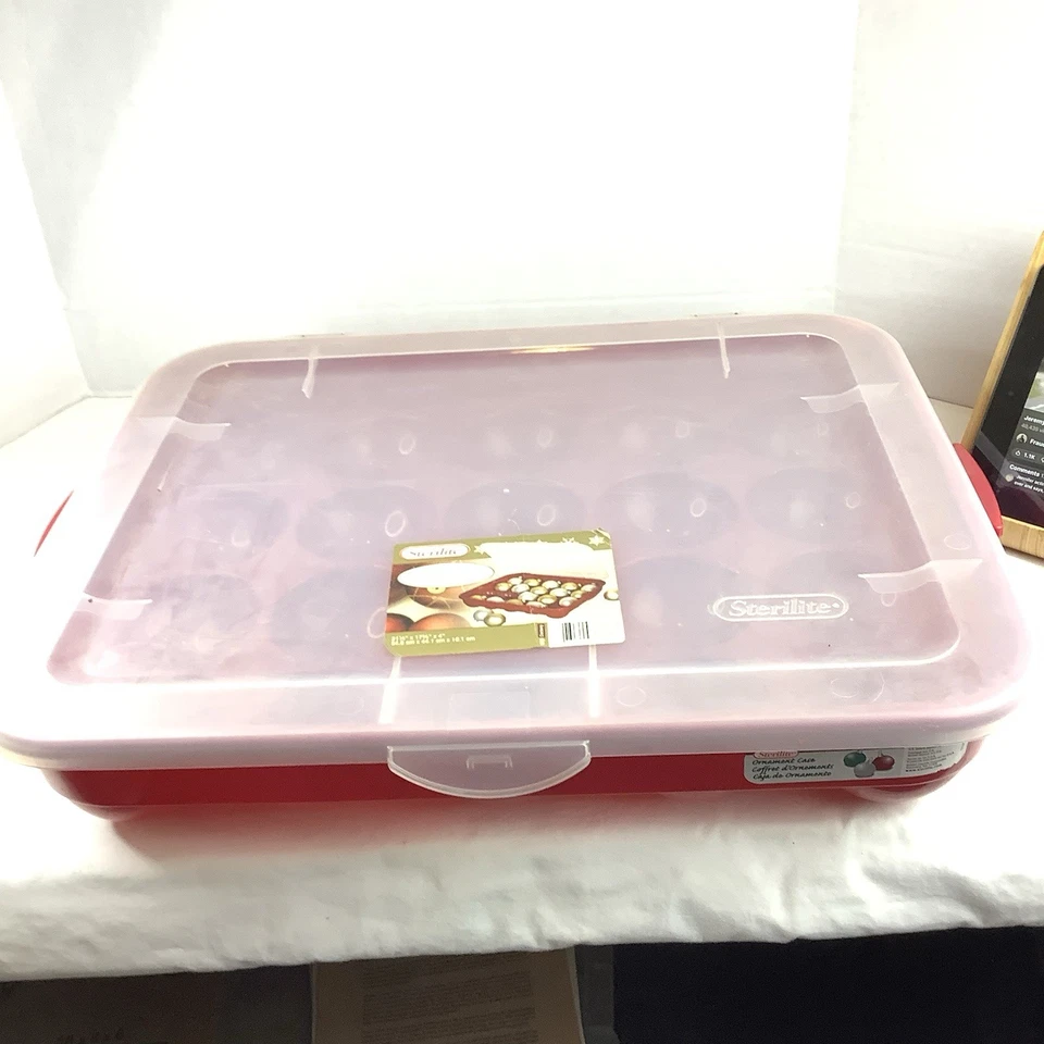 Sterlite рождественское украшение чехол пластиковая сумка с короткими ручками для хранения для 20 праздничных украшений - Изображение 1 из 4