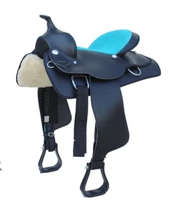 Western Horse Cordura Trail Barrel Pleasure Horse Saddle Turquoise 49105 - Picture 1 of 2