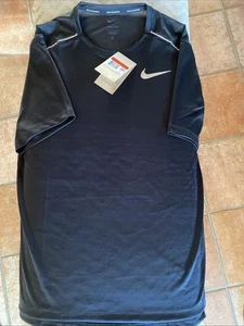 NIKE RUNNING CAMICIA UOMO MILER DRI-FIT MANICA CORTA *LARGE *NERO* AJ7565 NUOVA! - Foto 1 di 6