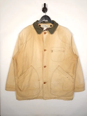 Vintage L.L. Bean Chore Jacket Size XXL Tan Field Coat Removeable Lining  - Image 1 of 4