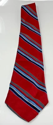 Corbata Lands' End a rayas rojas/azules 100 % seda Foto 1 de 3