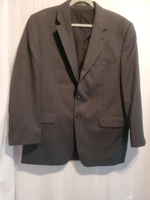 Lauren Ralph Lauren Men's Blazer Jacket Black Gray Pinstripe 100% Wool Business - Imagem 1 de 4