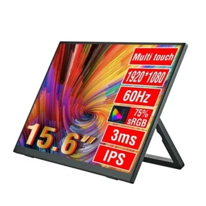 1080P HDR 15.6" Display PC Monitor Portable Touch Screen 16:9 Computer Laptop - Picture 1 of 6
