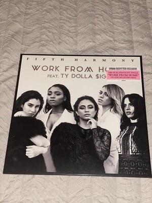 FIFTH HARMONY & TY DOLLA $IGN - WORK FROM HOME Exclusive PINK SPLATTER Vinyl LP  - Image 1 of 3