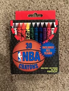 Pentech 30 NBA Team Name Crayons Box 1996 Unused 90s - Picture 1 of 10
