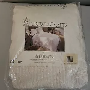 Crown Crafts 100% Cotton Heirloom White Bedspread Fringe Twin 80x110 - Picture 1 of 8