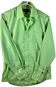 Camisa Omega Italia Para Hombre Pequeña Verde 14 1/2 32-33 Camisa de Vestir Clásica Años 90 Sólida - Imagen 1 de 7