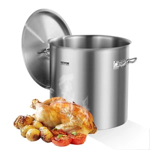 VEVOR Pentola in Acciaio Inox per Cotture Salse con Coperchio a Cestello 50,1 L - Imagen 1 de 12