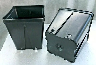 10x VASI PLASTICA QUADRATI cm 12 - 12x12x13  - L 1,7 * ANTISPIRALIZ. - 10 VASI * - Image 1 of 3