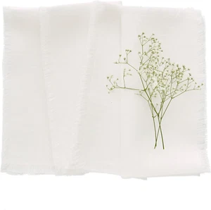 Solino Home White Linen Napkins Set of 4-100% Pure Linen Cloth Washable Dinner N - Picture 1 of 12