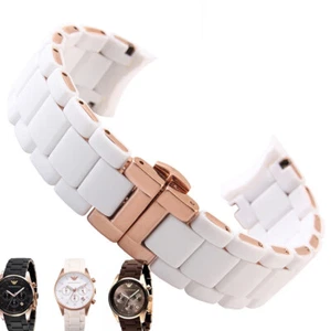23/20 mm Kautschuk/Stahl passend für Armani AR5889 AR5890 AR5905 AR5920 Uhrenarmband Band  - Bild 1 von 13