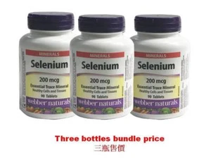 Webber Naturals Selenium  200mcg  90 Tablets- 3 bottles - Picture 1 of 5