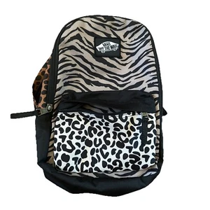 Vans Backpack Womens Girls Bag Skate Surf Travel Carry On Zipper Leopard Print - Picture 1 of 16