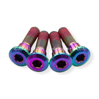 4x Pernos de rotor de disco trasero de titanio arco iris Triumph Daytona 600 650 con bloqueo Foto 1 de 3