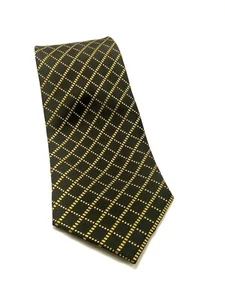 Men's Necktie Black & Gold Diamond Shape Tie 58" X 3.5" - Picture 1 of 4