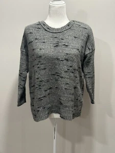 Madewell Wollmischung übergroßer klobiger Strick gesprenkelter Pullover in grau Größe M - Bild 1 von 6