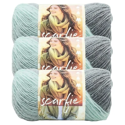 (3 Pack) Lion Brand Yarn 826-217L Scarfie Yarn, Mint/Silver - Image 1 of 4