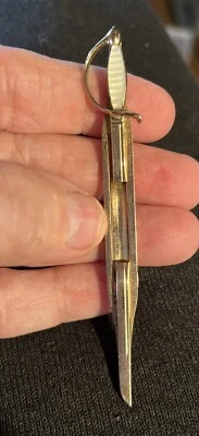 Sword Tie Bar vintage Swank Cravat Holder Mid Century Men's Suit Accessory - Image 1 of 4