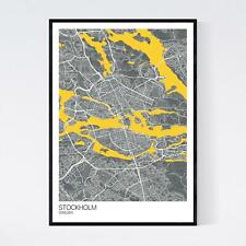 Stockholm, Sweden Map Art Print / Poster - Customiable - Free UK P&P