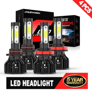 LED Headlight Bulbs Combo Kit 9005 & H11 High Low Beam 10000K White Super Bright - Picture 1 of 11