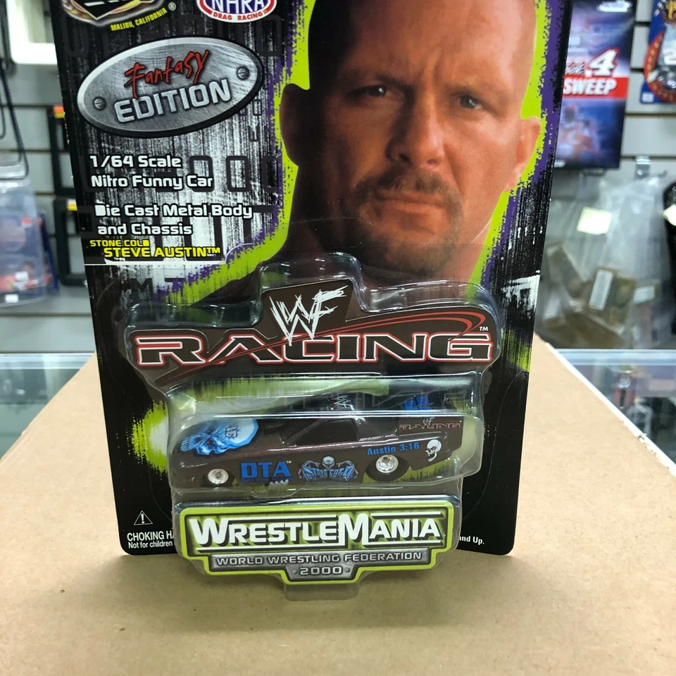 Road Champs WWF Stone Cold Steve Austin 1/64 Funny Car With Figure WWE 316