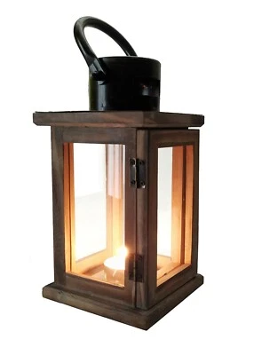 Rustic Wooden Decorative Lantern Candle Holder, size 11 x 4.5 x 4.5 inch  - Image 1 of 4